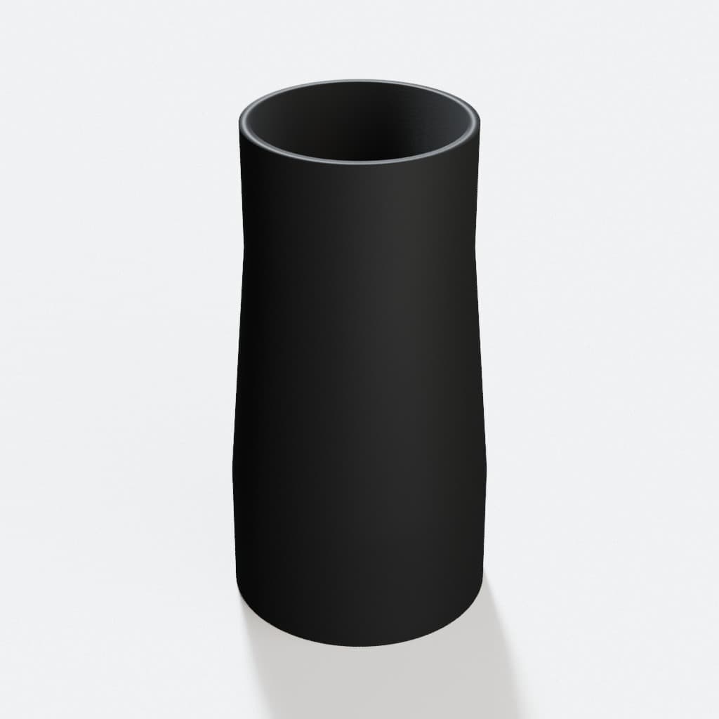 2-1/4 inch to 1-7/8 inch Tapered Transition - 3D Printed Dust Collection, product render in Black