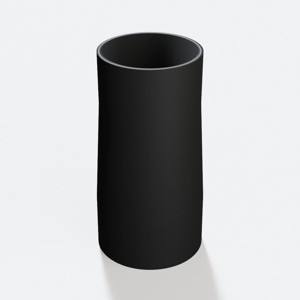 2-1/4 inch to 2 inch Tapered Transition - 3D Printed Dust Collection, product render in Black