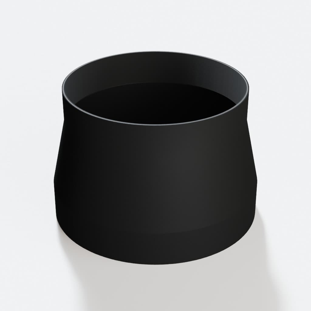 7 inch to 6 inch Tapered Transition - 3D Printed Dust Collection, product render in Black