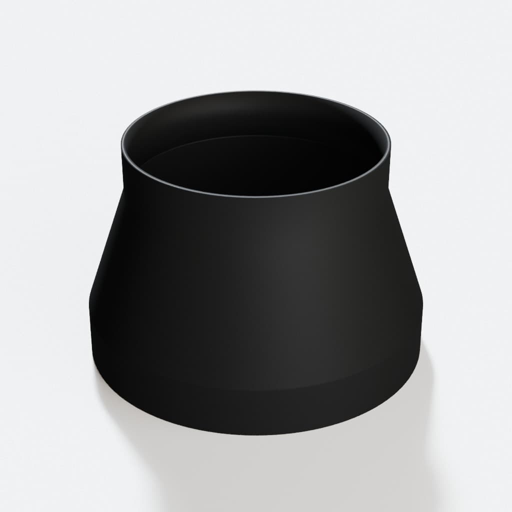 8 inch to 6 inch Tapered Transition - 3D Printed Dust Collection, product render in Black