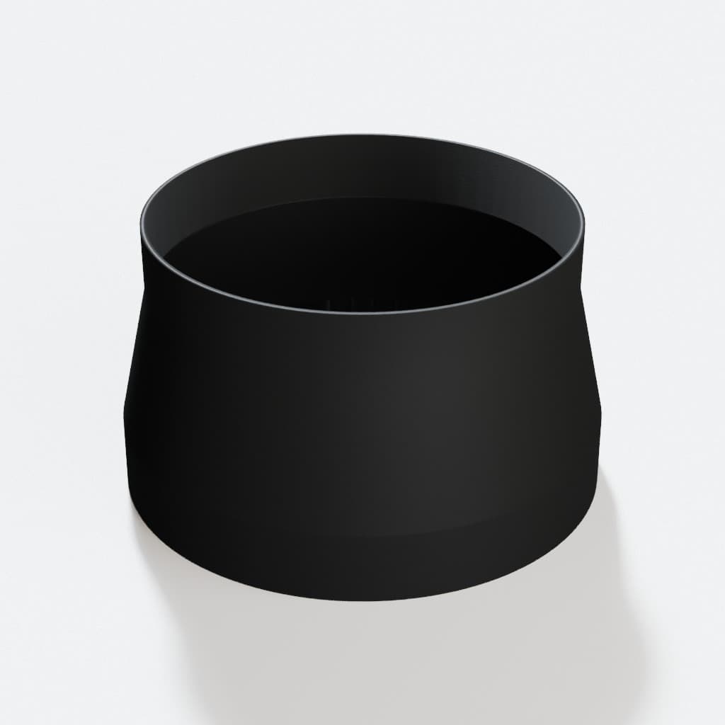 8 inch to 7 inch Tapered Transition - 3D Printed Dust Collection, product render in Black