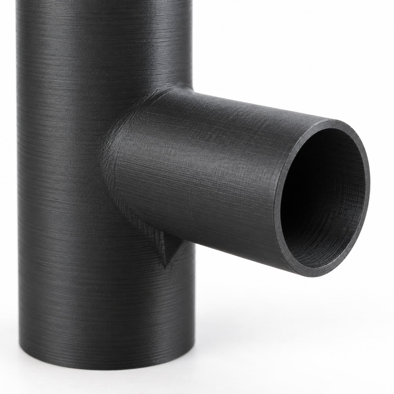 1-1/2 inch to 1 inch Tee Fitting - 3D Printed Dust Collection Fitting, close view of the printed surface
