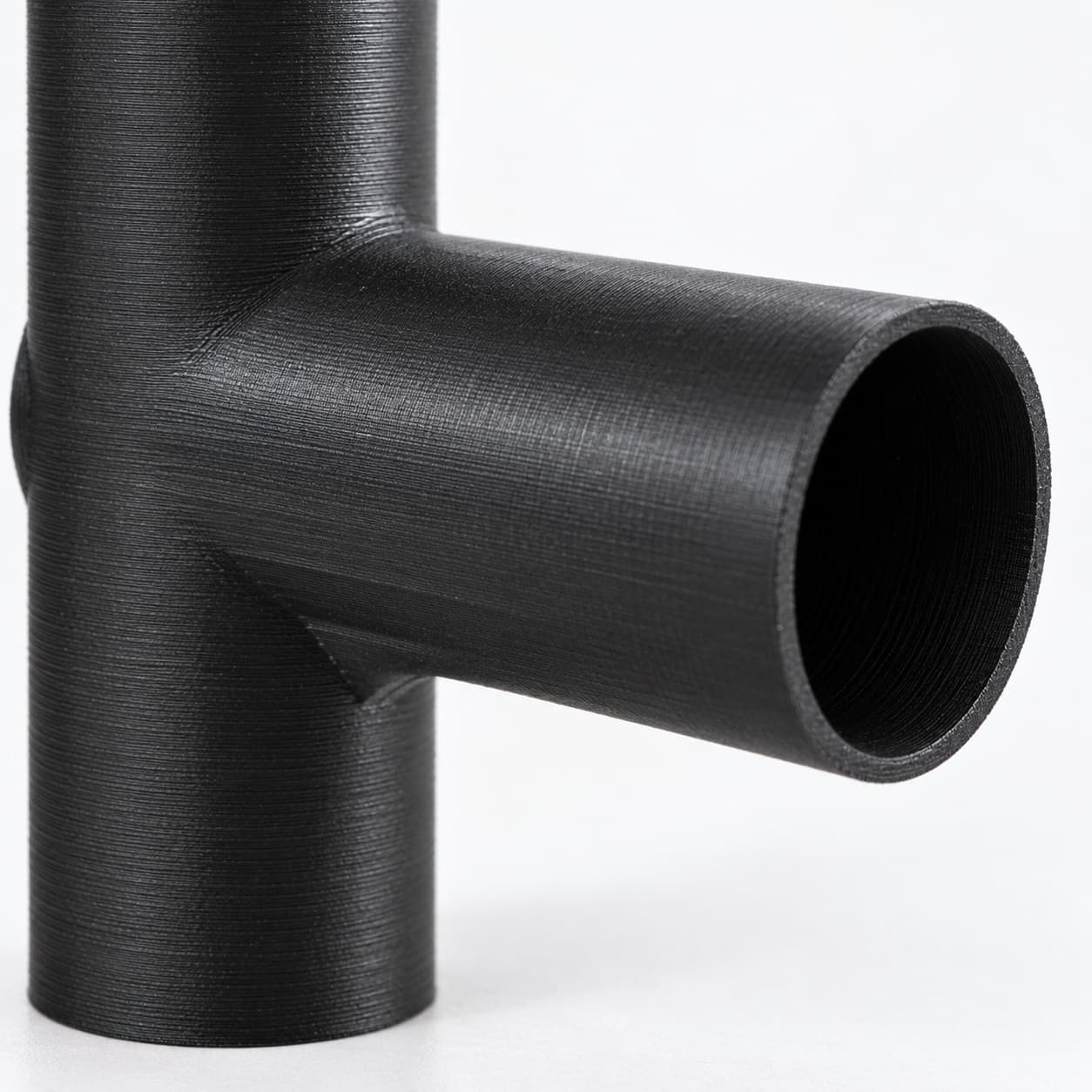 1 inch Tee Fitting - 3D Printed Dust Collection Fitting, close view of the printed surface