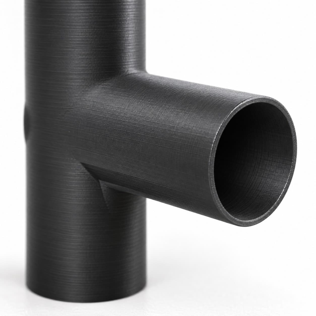 1-1/4 inch Tee Fitting - 3D Printed Dust Collection Fitting, close view of the printed surface