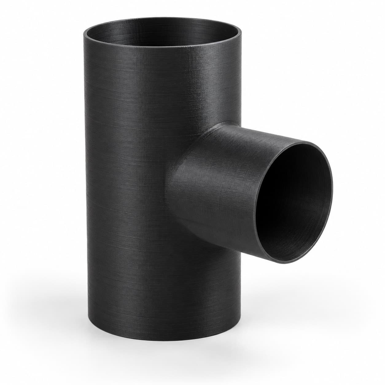 3-1/2 inch to 2-1/2 inch Tee Fitting - 3D Printed Dust Collection Fitting, product photo