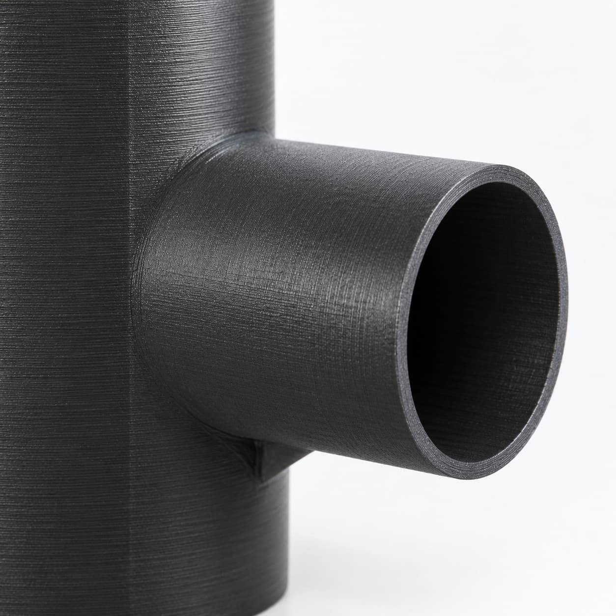 3-1/2 inch to 2 inch Tee Fitting - 3D Printed Dust Collection Fitting, close view of the printed surface