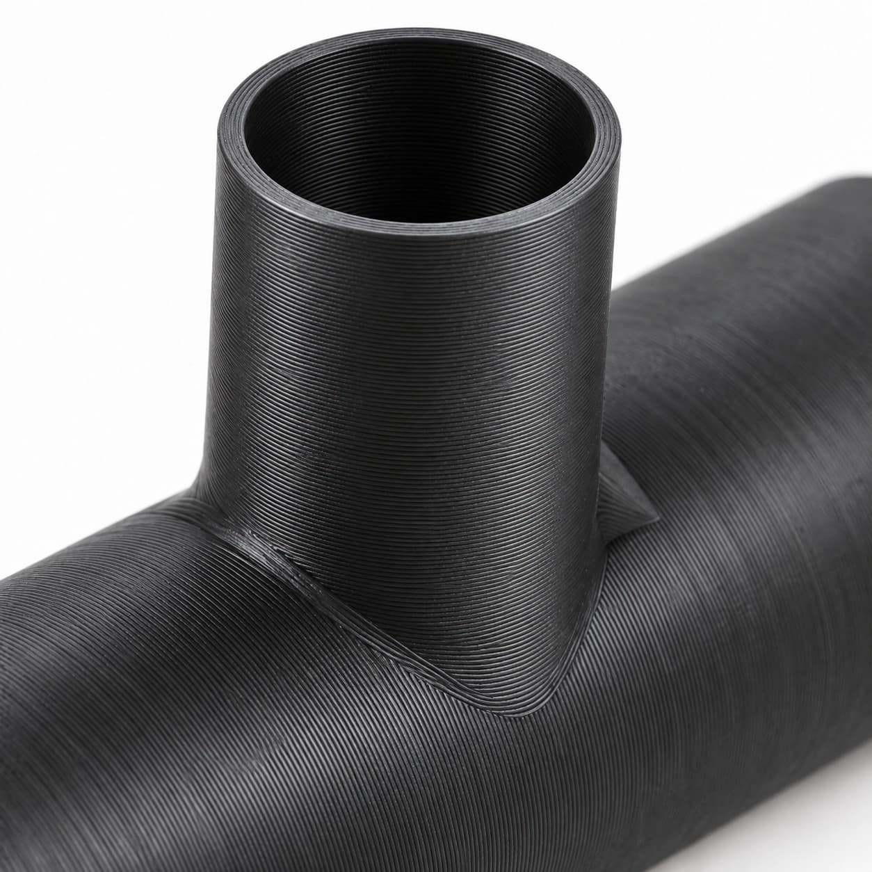 3 inch to 1-1/2 inch Tee Fitting - 3D Printed Dust Collection Fitting, close view of the printed surface