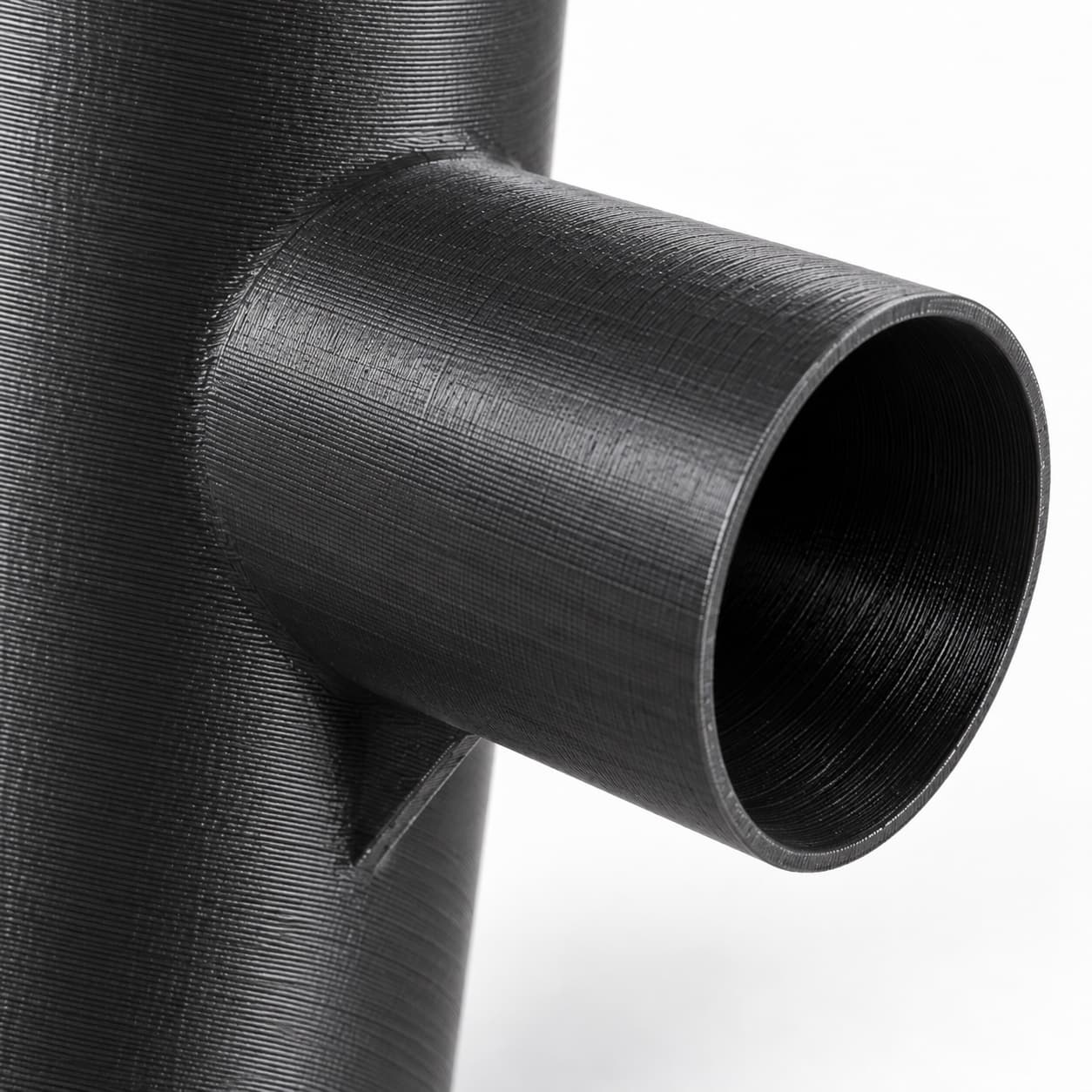 3 inch to 2 inch Tee Fitting - 3D Printed Dust Collection Fitting, close view of the printed surface