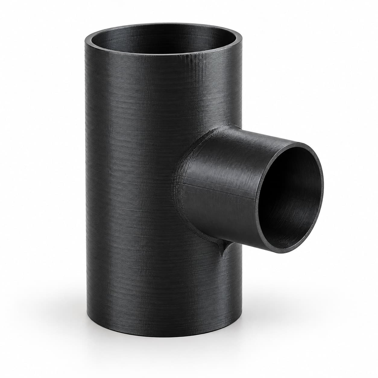 4 inch to 2-1/2 inch Tee Fitting - 3D Printed Dust Collection Fitting, product photo