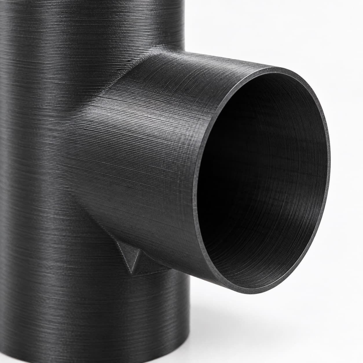 5 inch Tee Fitting - 3D Printed Dust Collection Fitting, close view of the printed surface