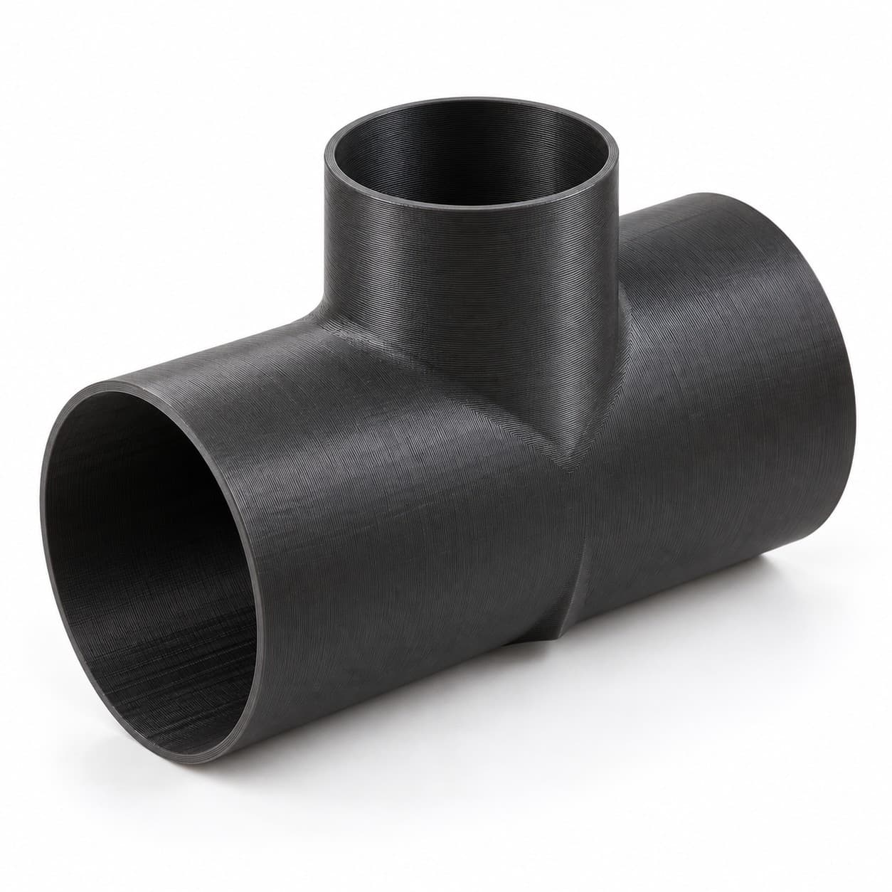 5 inch to 3-1/2 inch Tee Fitting - 3D Printed Dust Collection Fitting, product photo