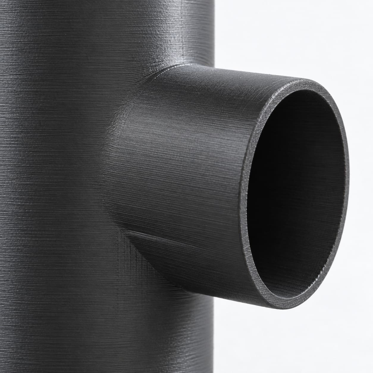 5 inch to 4 inch Tee Fitting - 3D Printed Dust Collection Fitting, close view of the printed surface