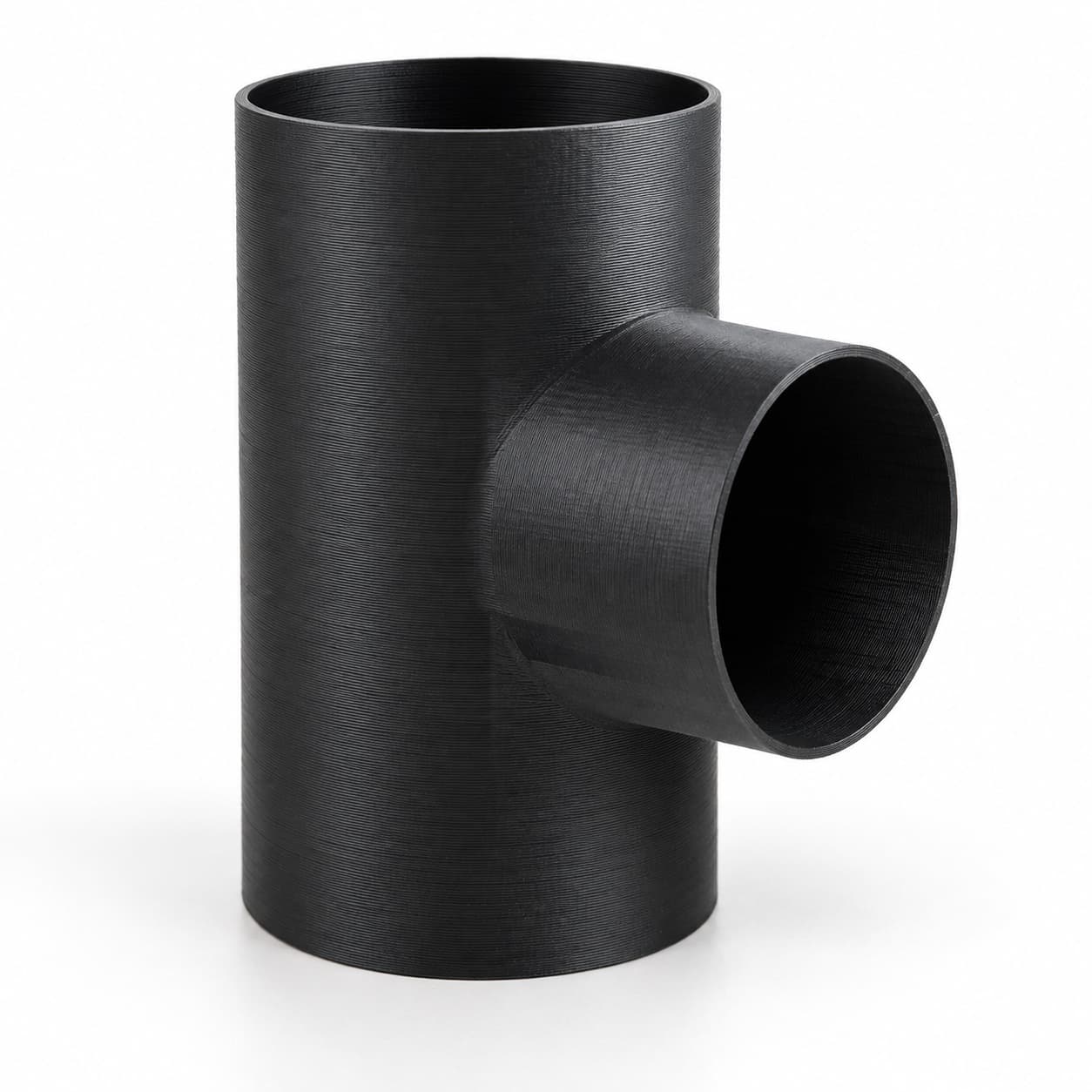5 inch to 4 inch Tee Fitting - 3D Printed Dust Collection Fitting, product photo