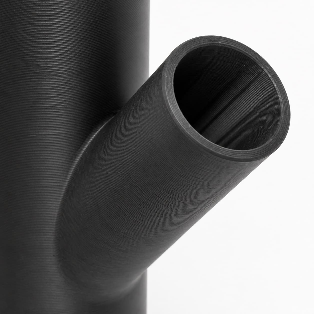 1-7/8 inch to 1 inch Wye Splitter - 3D Printed Dust Collection Fitting, close view of the printed surface