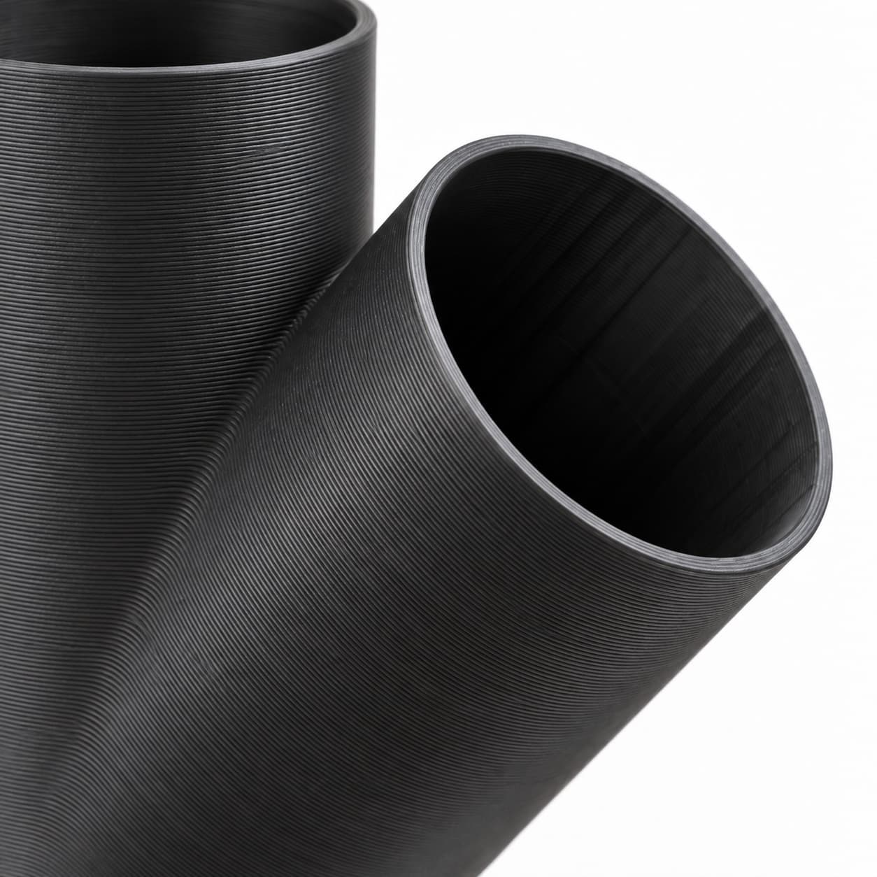 3-1/2 inch Wye Splitter - 3D Printed Dust Collection Fitting, close view of the printed surface
