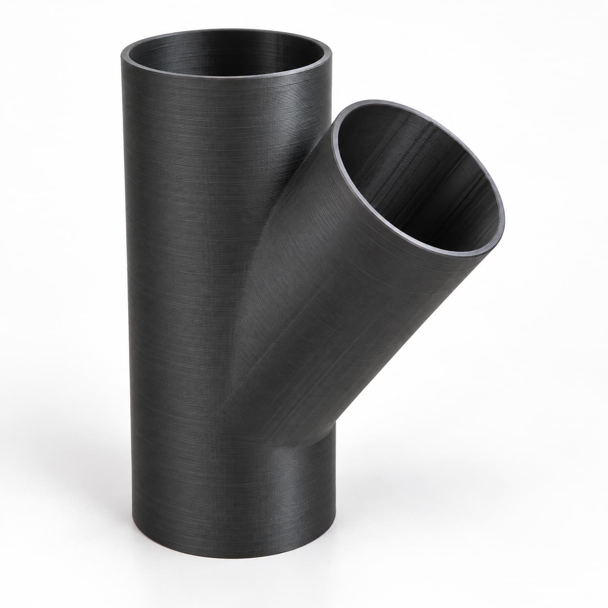4 inch to 3-1/2 inch Wye Splitter - 3D Printed Dust Collection Fitting, product photo
