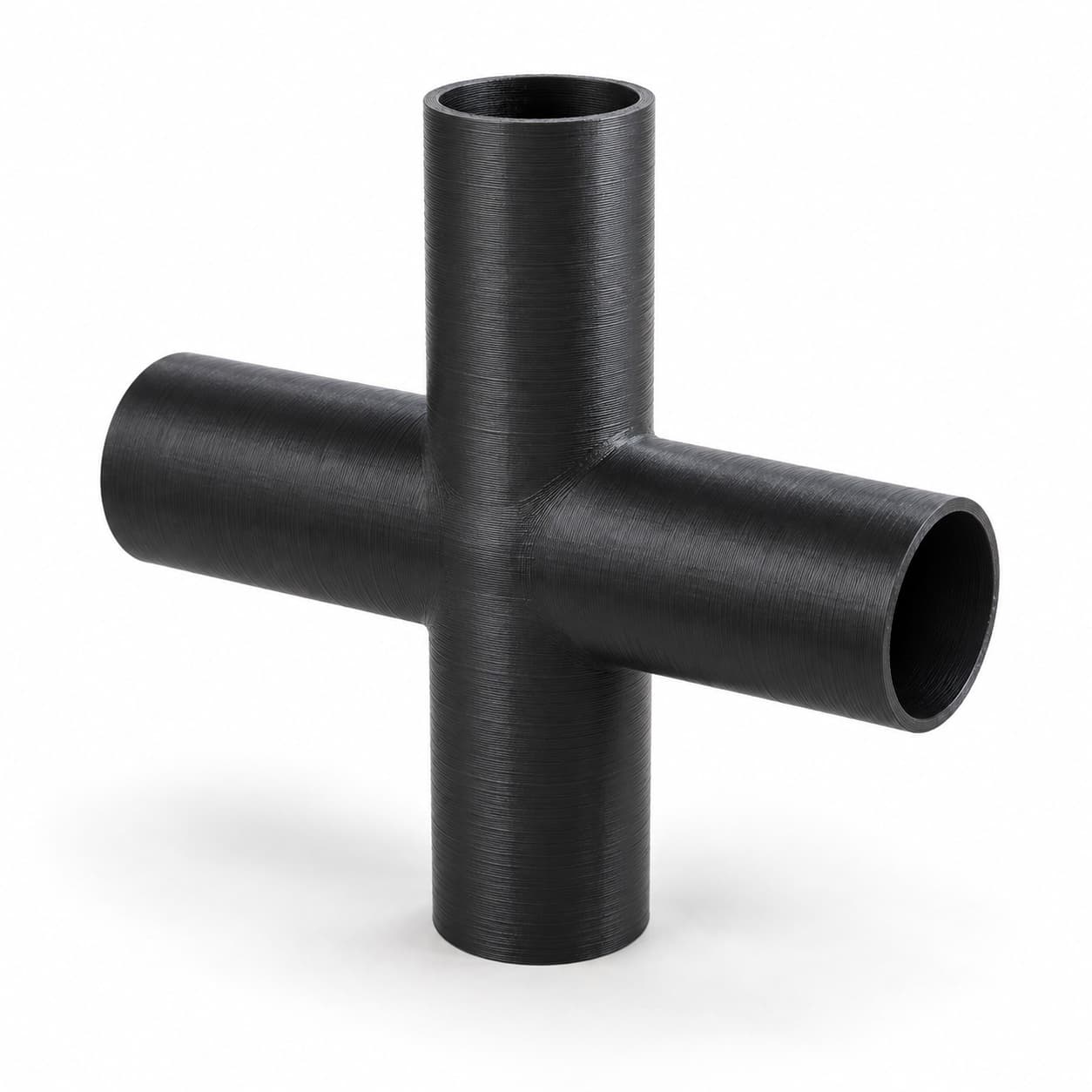 1 inch Cross Fitting - 3D Printed Dust Collection Fitting, product photo