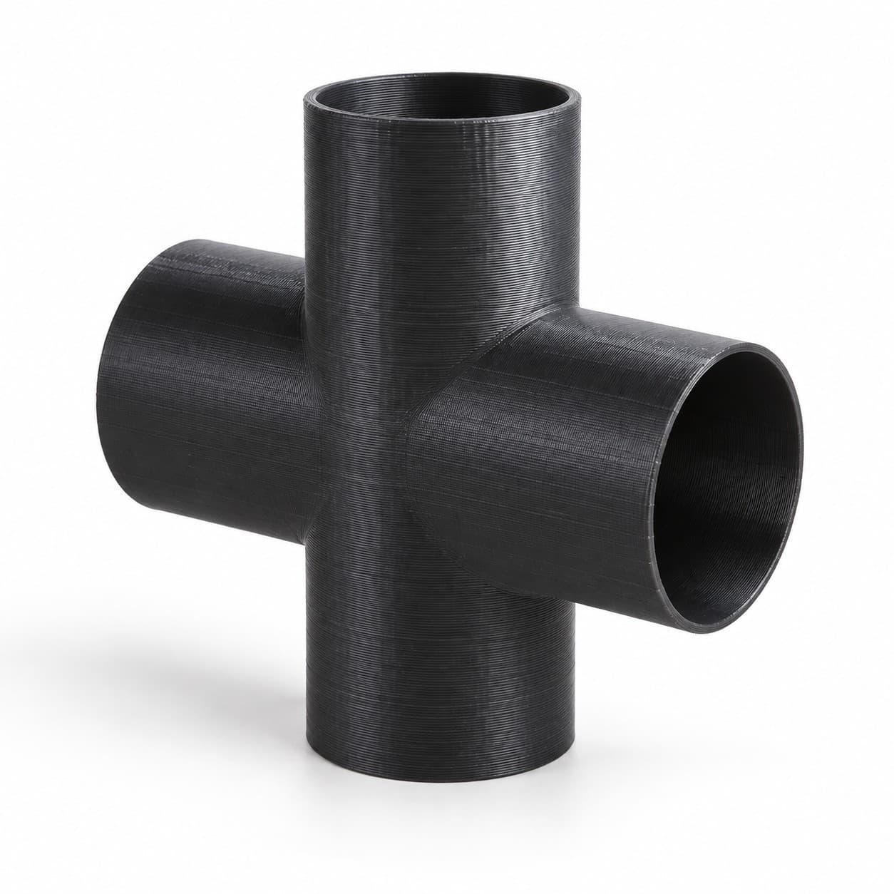 2-1/2 inch Cross Fitting - 3D Printed Dust Collection Fitting, product photo