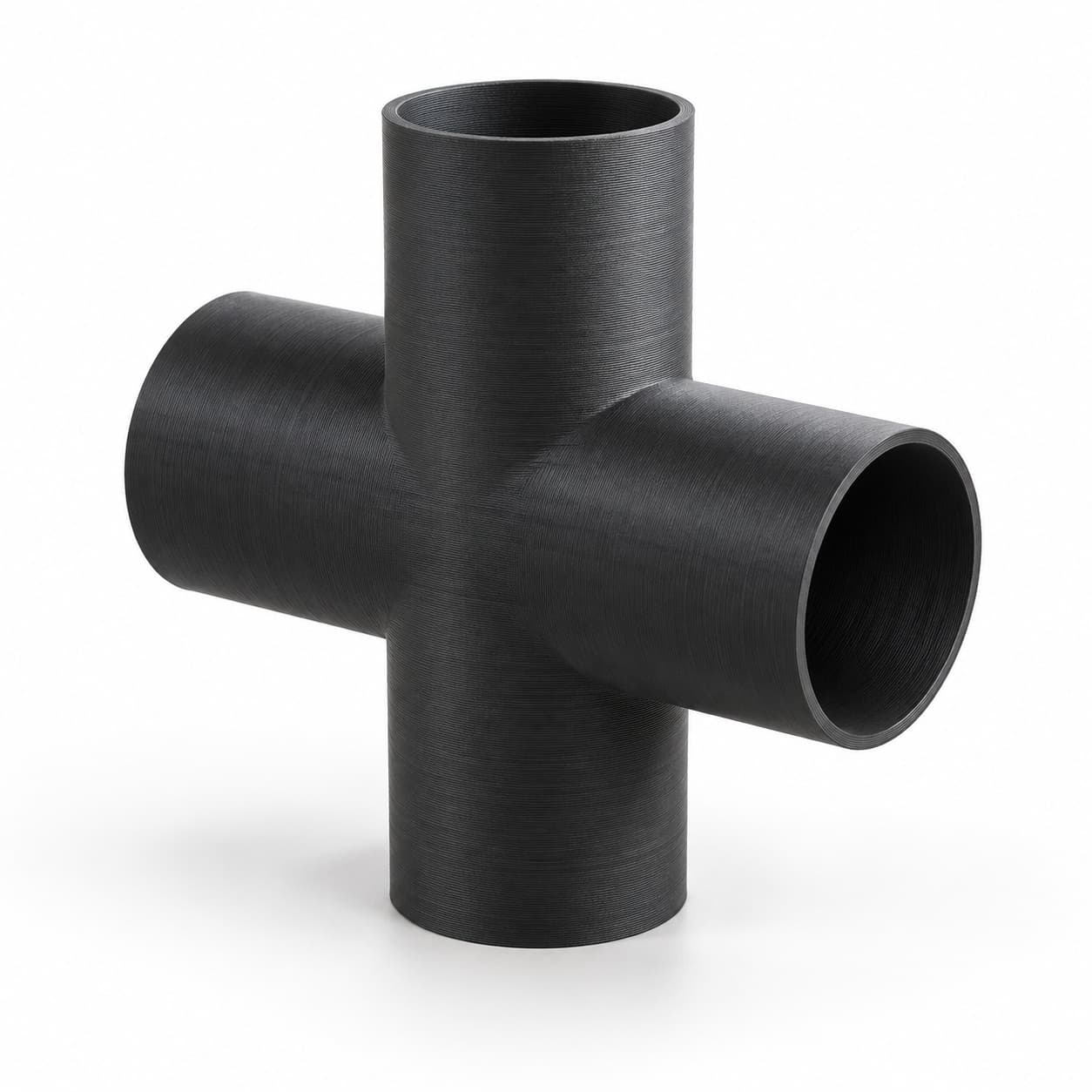2 inch Cross Fitting - 3D Printed Dust Collection Fitting, product photo