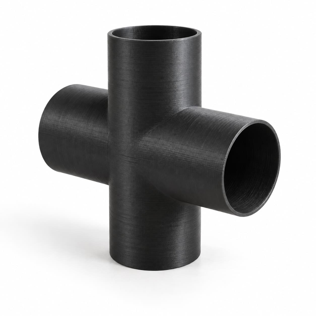 2-1/4 inch Cross Fitting - 3D Printed Dust Collection Fitting, product photo