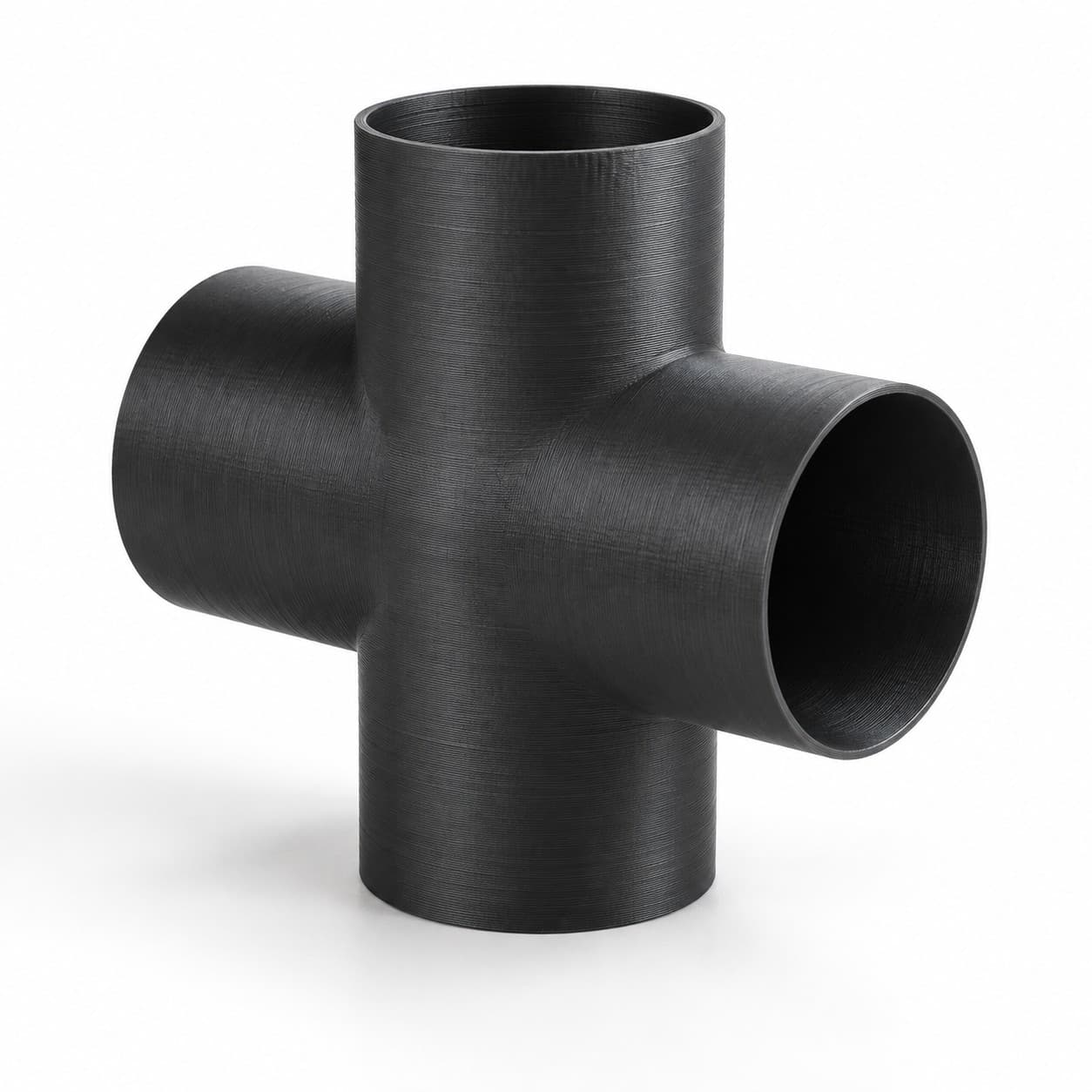 3 inch Cross Fitting - 3D Printed Dust Collection Fitting, product photo