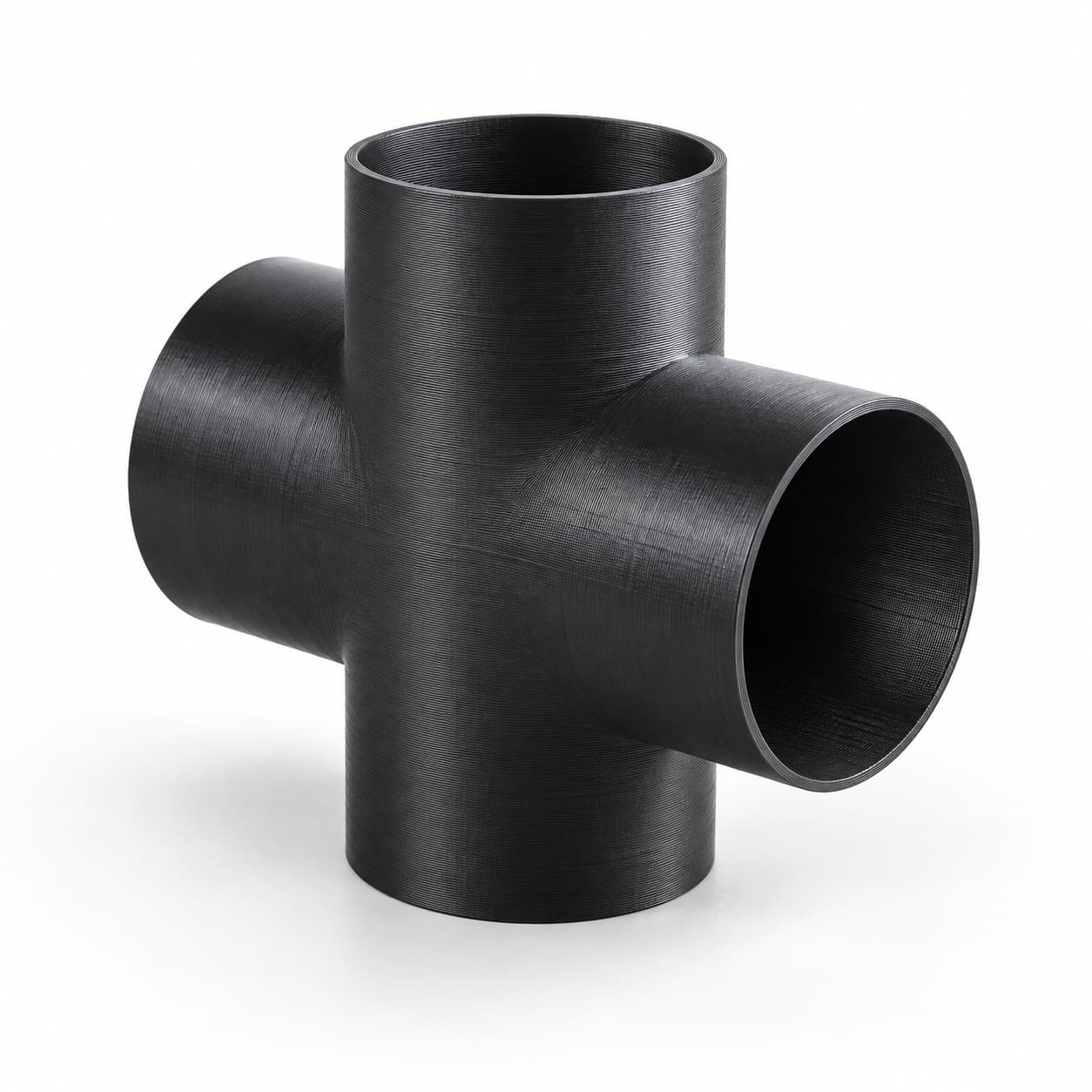 4 inch Cross Fitting - 3D Printed Dust Collection Fitting, product photo