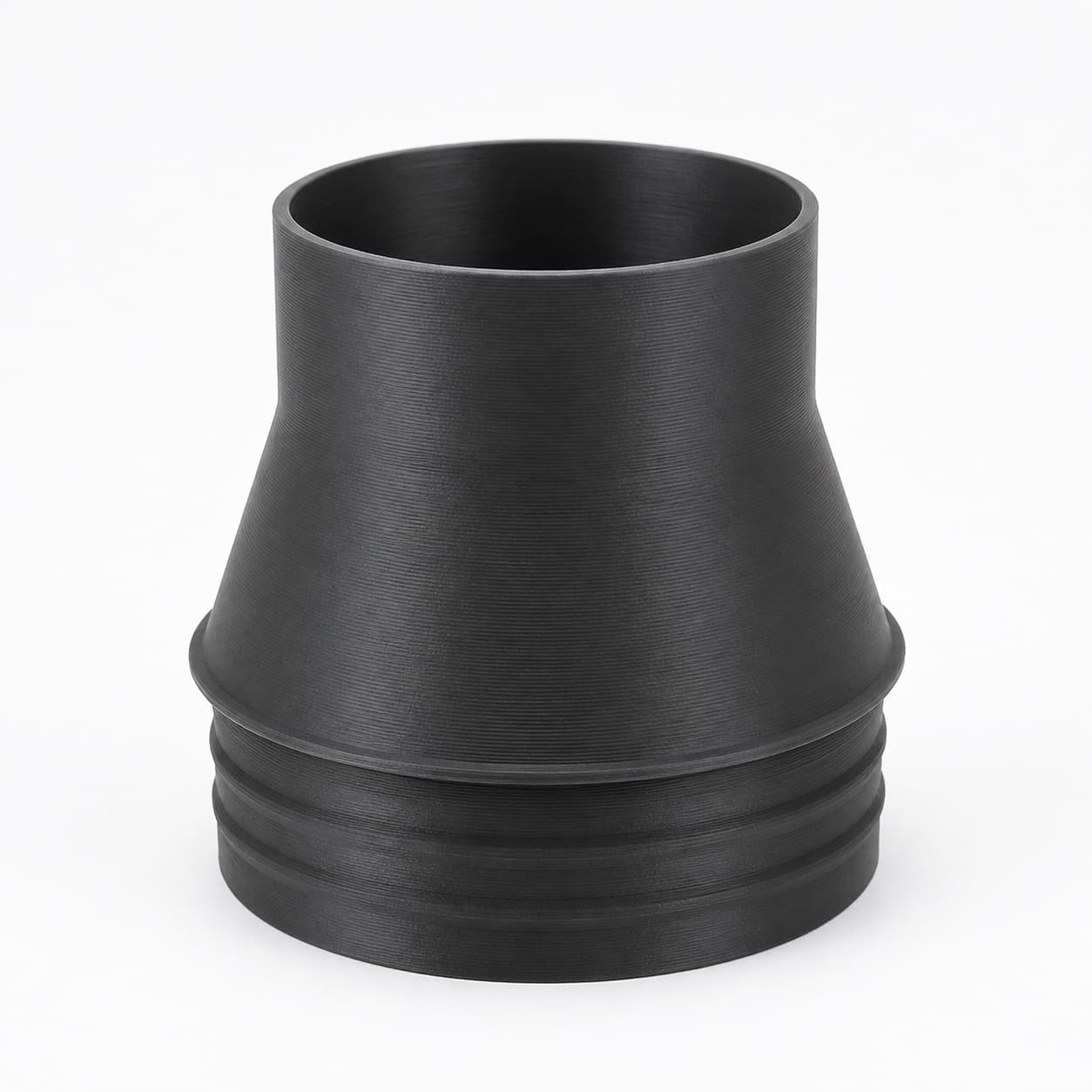 4 inch Corrugated Hose to 3 inch Smooth Duct Adapter, product photo