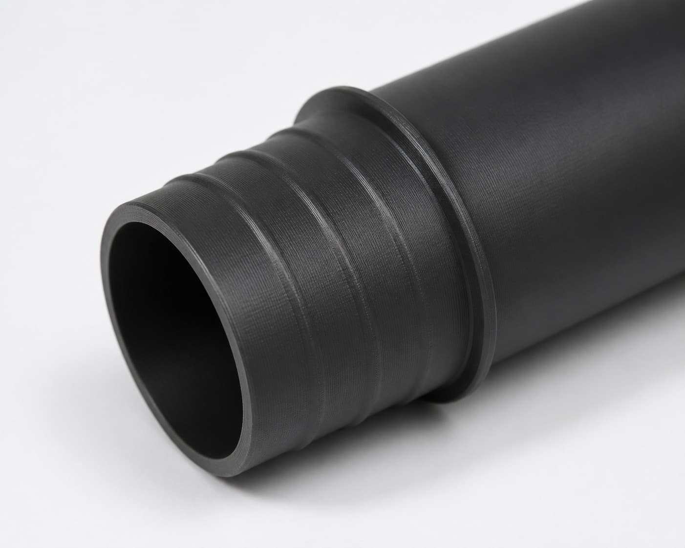 1-1/2 inch Wire Reinforced Hose to 1-1/2 inch Smooth Duct Adapter, close view of the printed surface