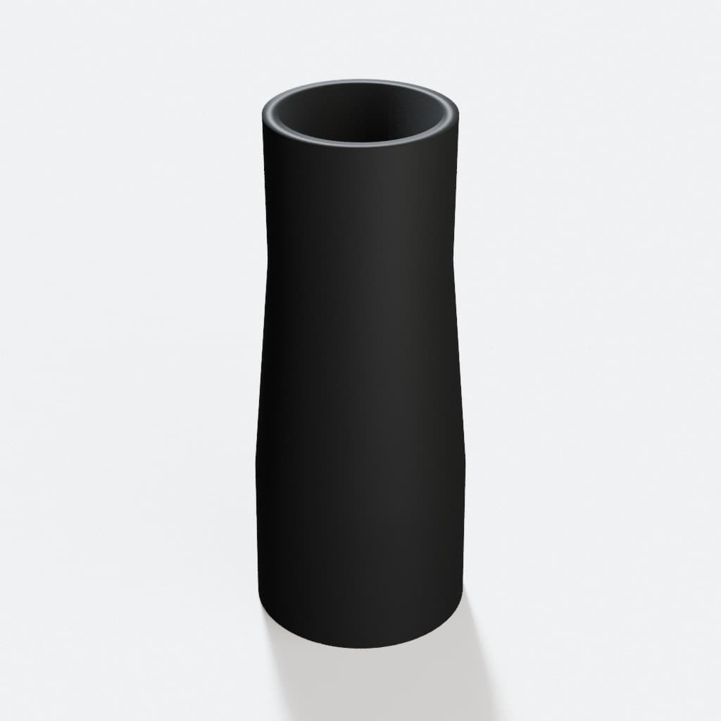 1-1/4 inch to 1 inch Dust Collection Reducer, product render in Black