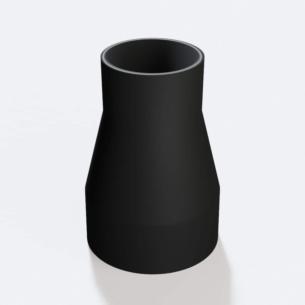 2-1/4 inch to 1-1/2 inch Dust Collection Reducer, product render in Black