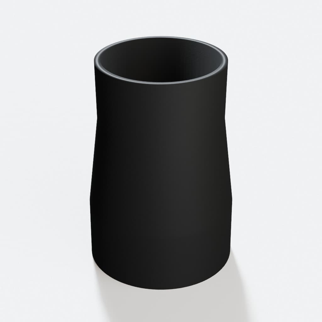 2-1/4 inch to 1-7/8 inch Dust Collection Reducer, product render in Black