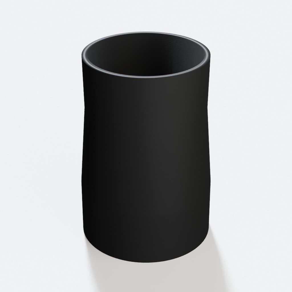 2-1/4 inch to 2 inch Dust Collection Reducer, product render in Black
