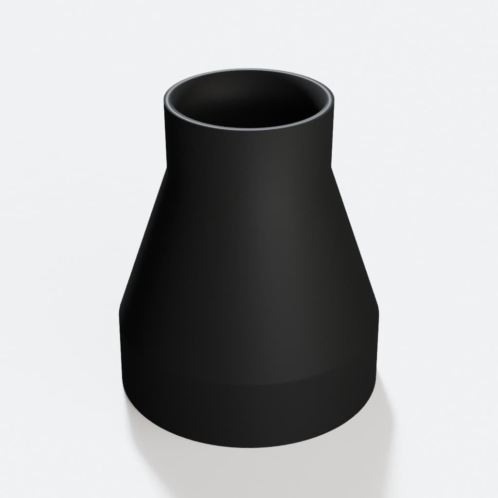 3-1/2 inch to 2 inch Dust Collection Reducer, product render in Black