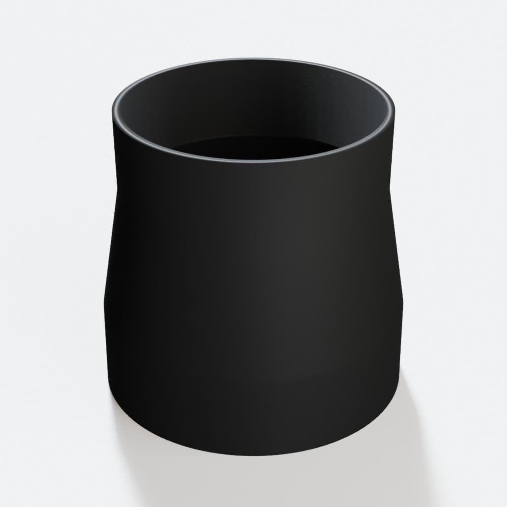 3-1/2 inch to 3 inch Dust Collection Reducer, product render in Black