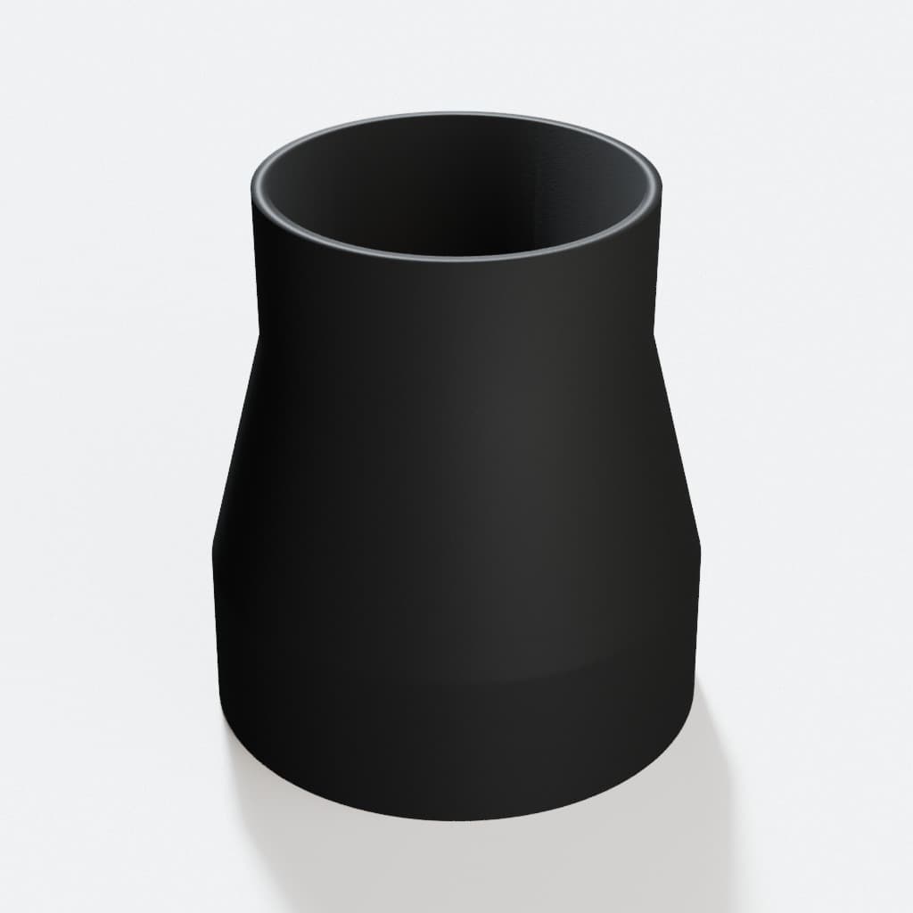 3 inch to 2-1/4 inch Dust Collection Reducer, product render in Black
