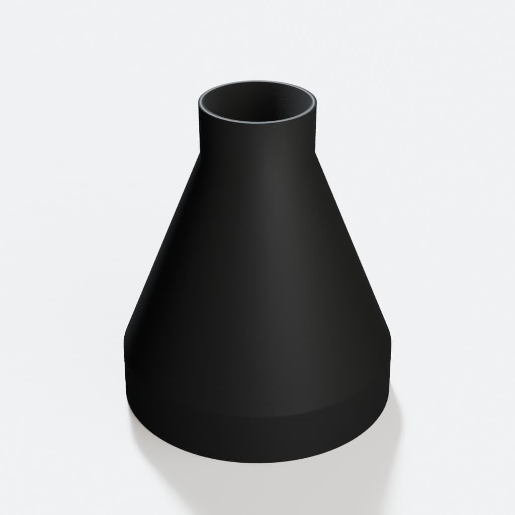 5 inch to 1-7/8 inch Dust Collection Reducer, product render in Black