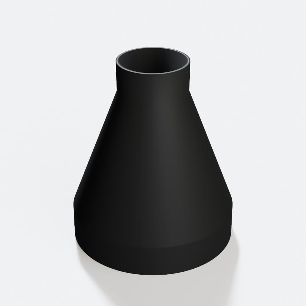 5 inch to 2 inch Dust Collection Reducer, product render in Black