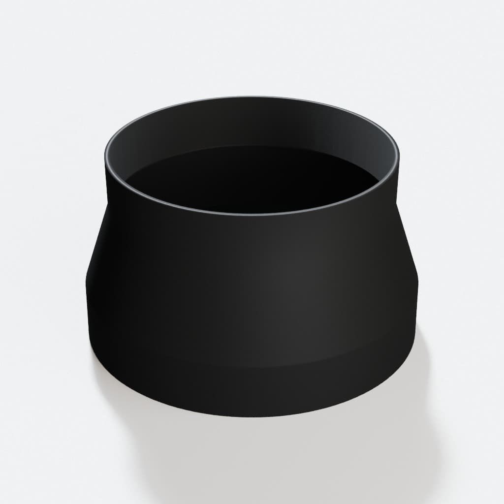 6 inch to 5 inch Dust Collection Reducer, product render in Black