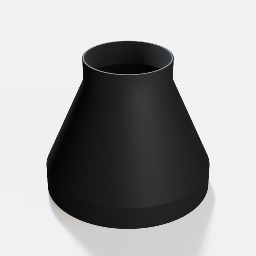 7 inch to 3-1/2 inch Dust Collection Reducer, product render in Black