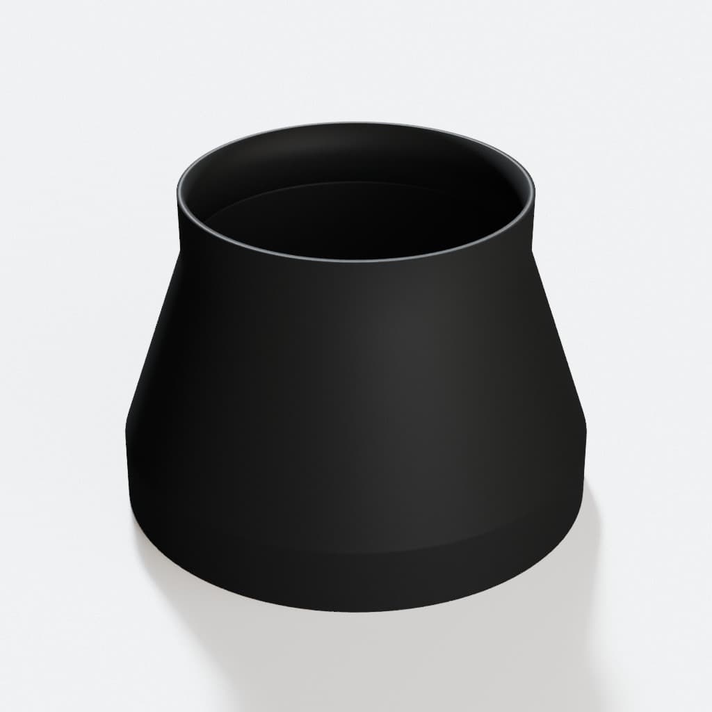 7 inch to 5 inch Dust Collection Reducer, product render in Black