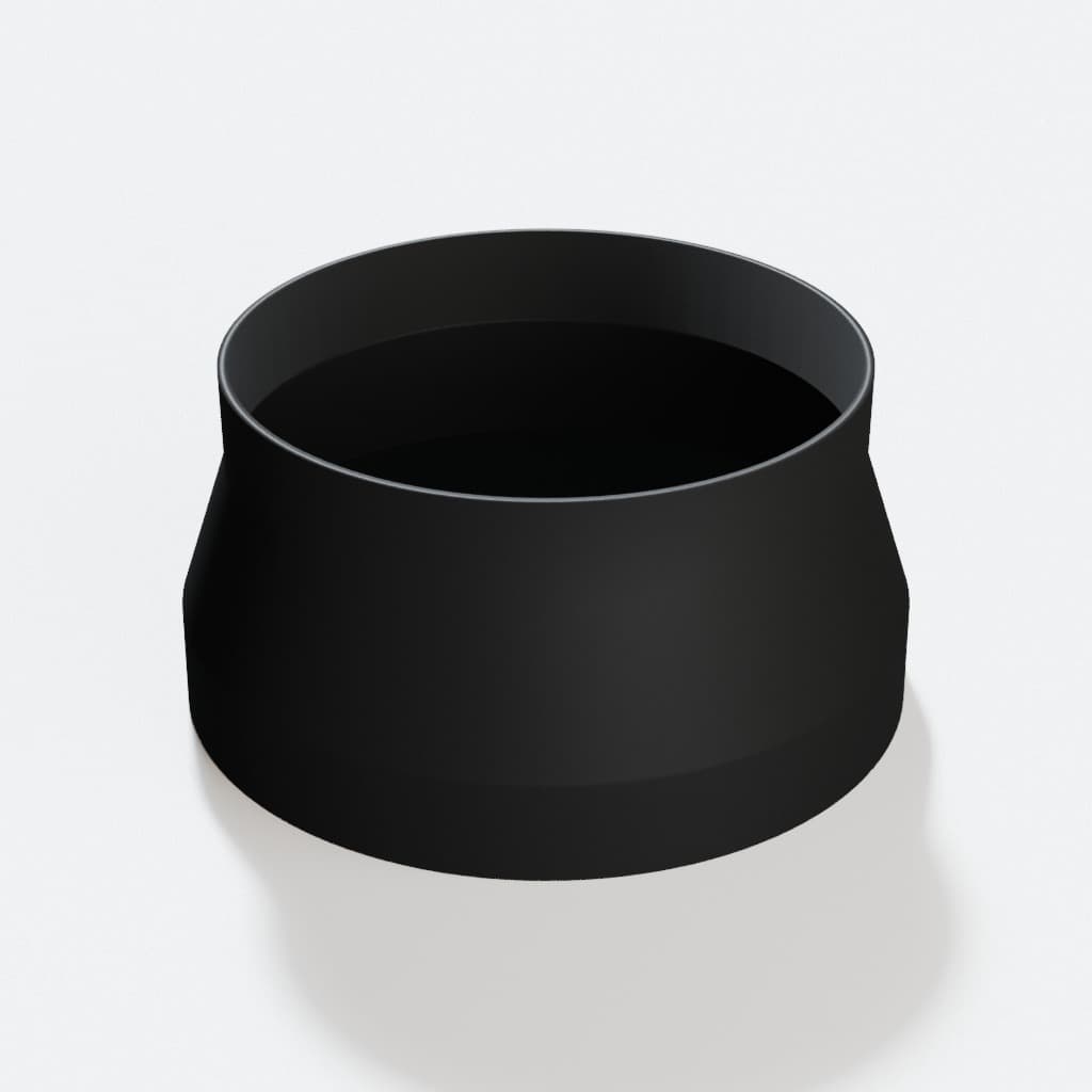 7 inch to 6 inch Dust Collection Reducer, product render in Black