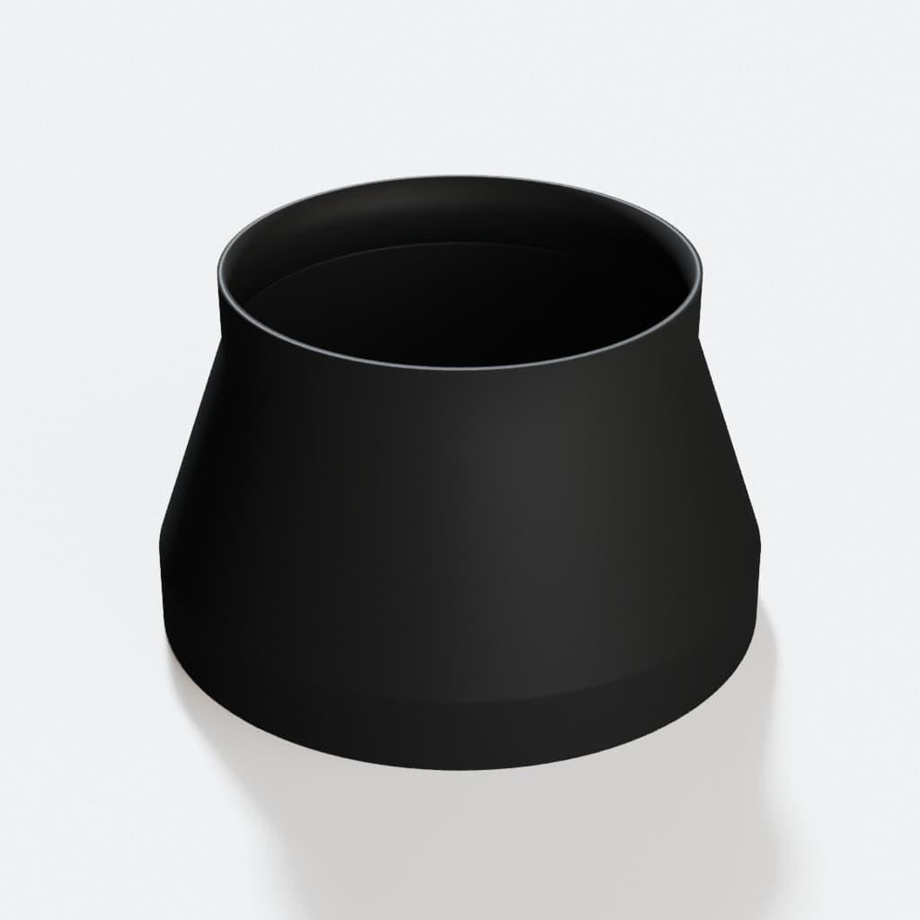 8 inch to 6 inch Dust Collection Reducer, product render in Black
