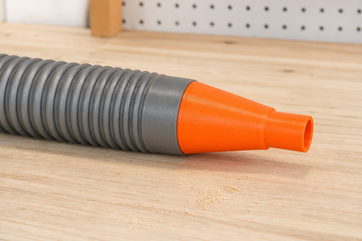 The DJV182 dust adapter connected to a plain shop vac hose