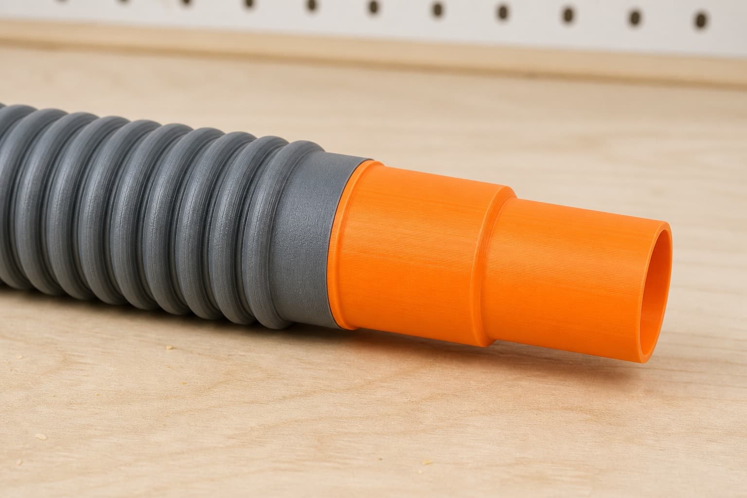 The 9404 dust adapter connected to a plain shop vac hose
