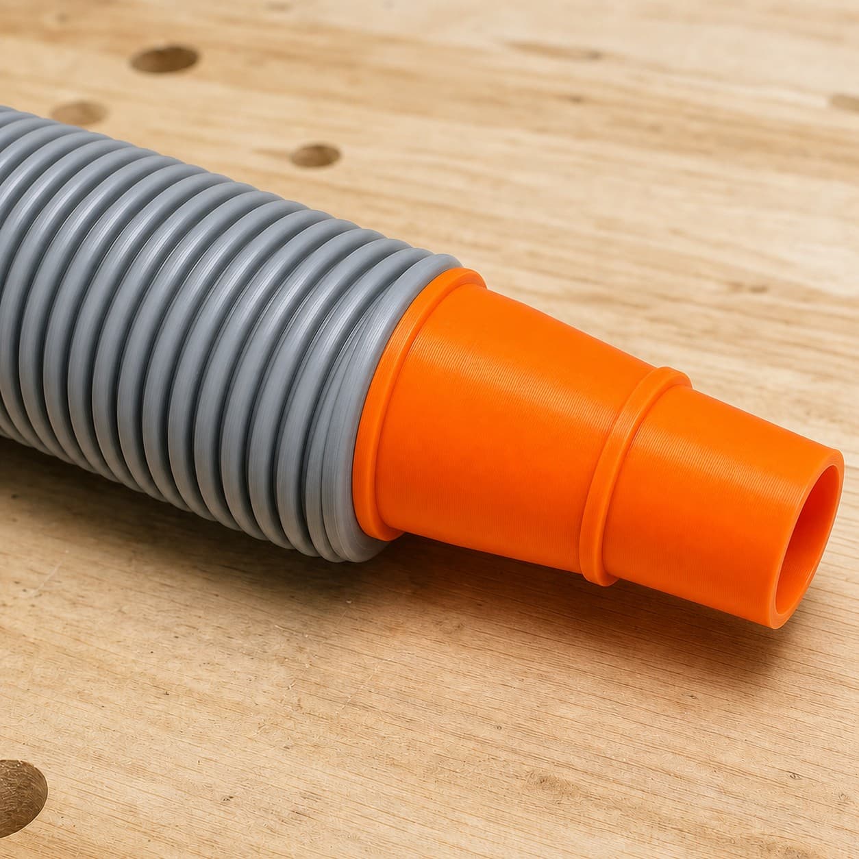 The 9404 dust adapter connected to a plain shop vac hose