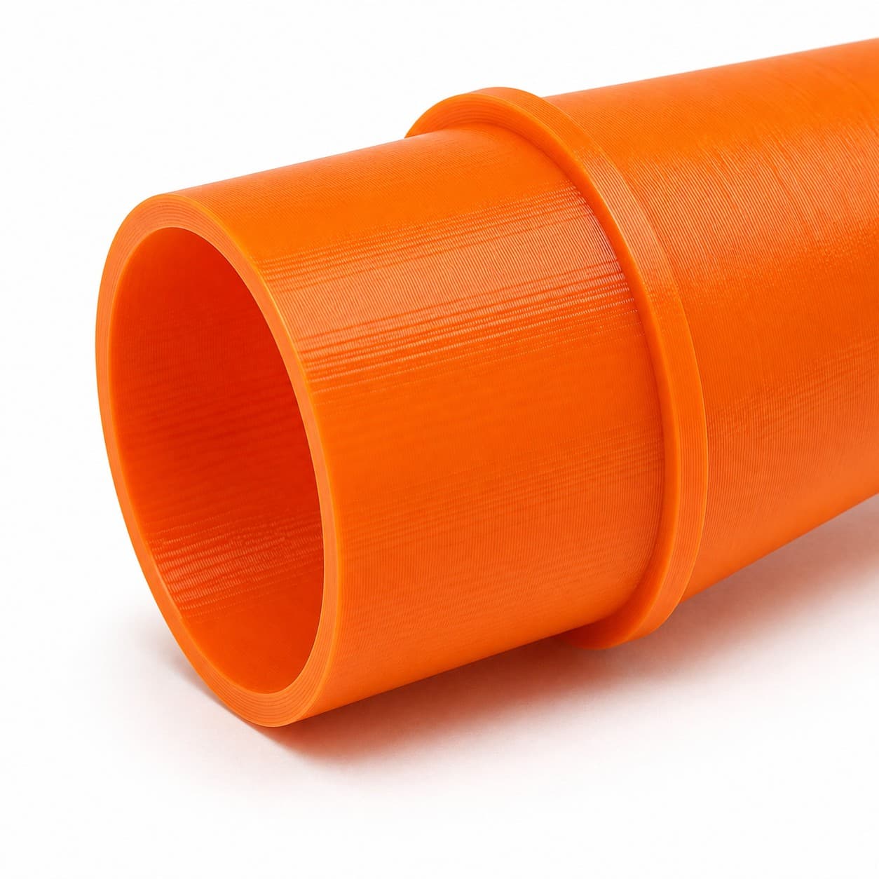 A close view of the dust adapter opening, about 36 mm across