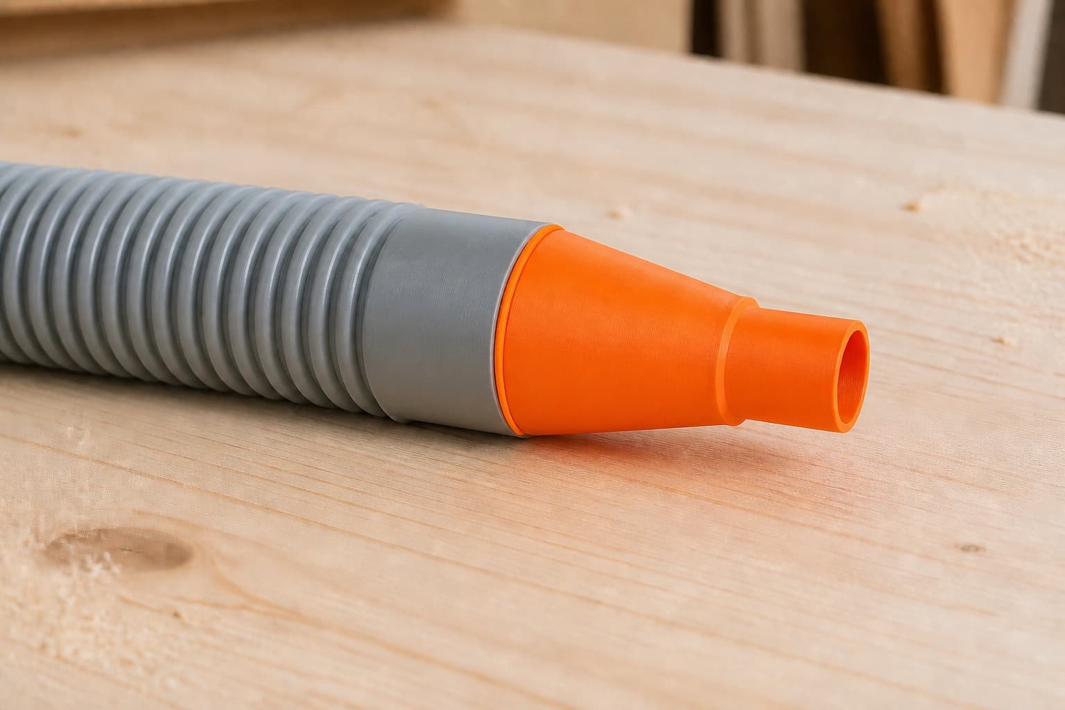 The 9404 dust adapter connected to a plain shop vac hose
