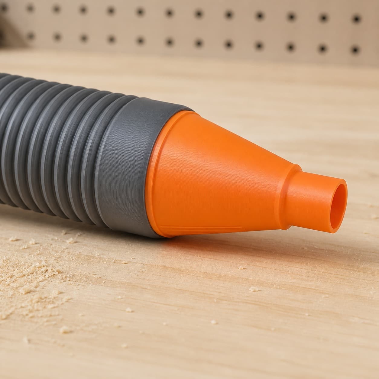 The 9404 dust adapter connected to a plain shop vac hose