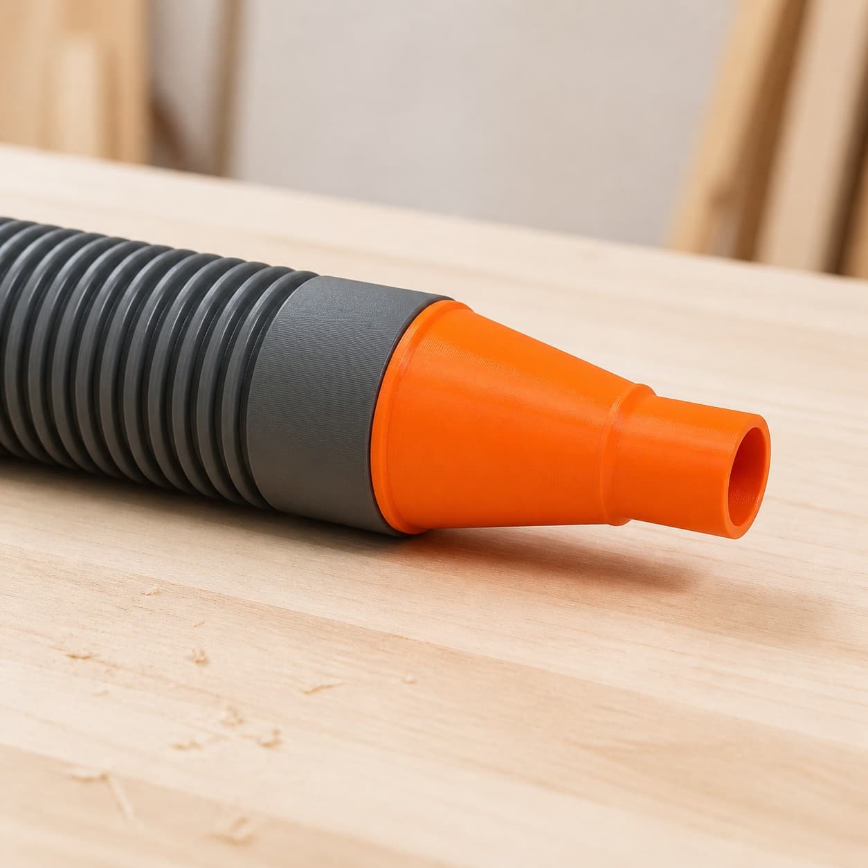 The KS120 dust adapter connected to a plain shop vac hose