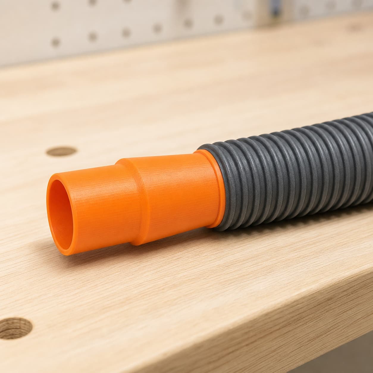 The CMCS550B dust adapter connected to a plain shop vac hose